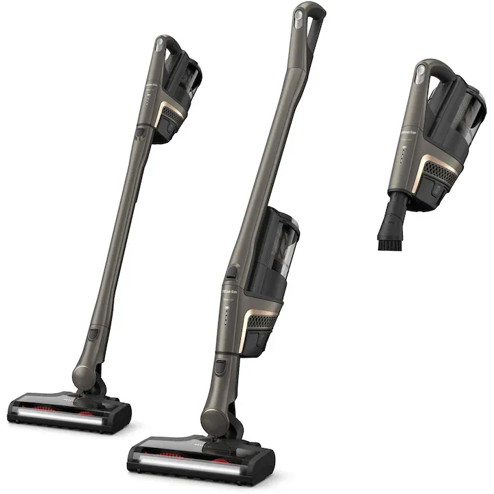 Aspirator vertical Miele Triflex HX2 Pro, 3 in 1, 25,2 V, 272 W, 0,5 l, autonomie 120 min, filtru HEPA, perie electrica cu iluminare, Bronz/Negru
