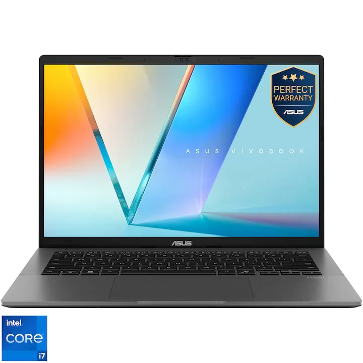ASUS Vivobook S14 S3407VA cu procesor Intel® Core™ i7-13620H pana la 4.9GHz, 14'', WUXGA, IPS, 16GB DDR5 RAM, 1TB SSD, Intel® UHD Graphics, No OS, Matte Gray