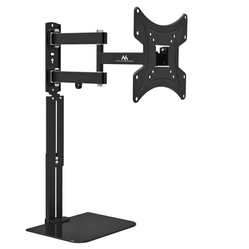 Suport TV perete cu raft DVD Maclean MC-771A 23-43'', max 25kg, VESA 75x75/100x100/200x200, inclinare +15°/-5°, distanta reglabila 54-375mm, negru, LED, LCD, OLED, QLED, Samsung, LG, Sony