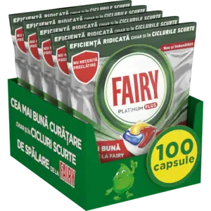 Detergent capsule automat pentru masina de spalat vase Fairy Platinum Plus Anti-Dull, 100 spalari