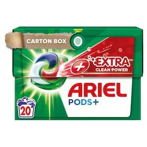 Detergent de rufe capsule Ariel Allin1 PODS + Extra Clean, 20 Spalari