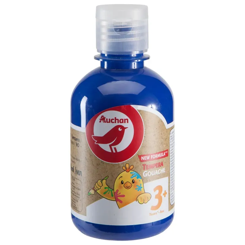 Guase sticla Auchan 250 ml, culoarea albastru