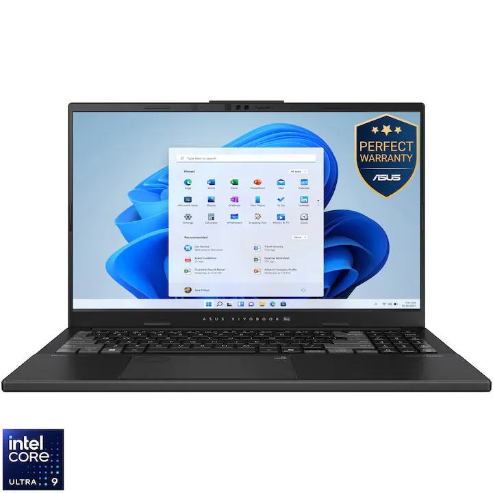 ASUS Vivobook Pro 15 OLED cu procesor Intel® Core™ Ultra 9 285H pana la 5.4GHz, 15.6'', 3K, OLED, 120Hz, 24GB DDR5 RAM, 2TB SSD, NVIDIA® GeForce RTX™ 4050 6GB GDDR6, Windows 11 Pro, Earl Gray