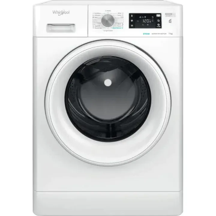 Masina de Spalat Rufe Frontala WHIRLPOOL FFB 7459 WV EE, 6th Sense, 7 kg, 1400 rpm, Clasa B, Alb