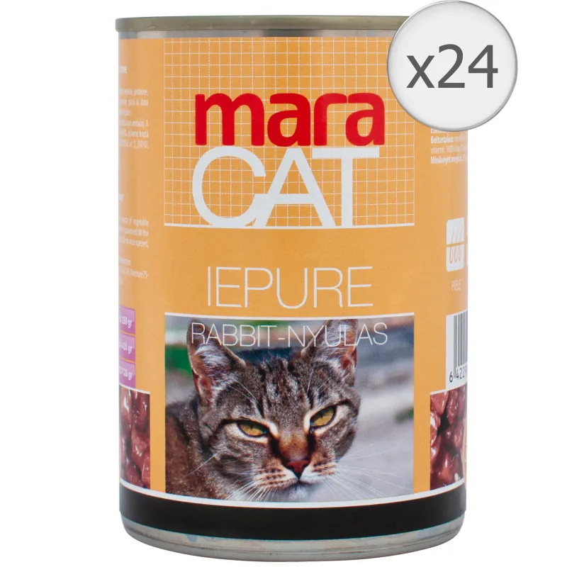 Hrana umeda pentru pisici Mara Cat, Iepure, 24x415g