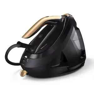 Statie de calcat cu abur Philips PerfectCare Seria 8000 PSG8130/80, 2700W, 8.5 bari, jet de abur continuu 170 g/min, jet de abur 700g, talpa SteamGlide Elite, OptimalTemp, rezervor 1.8L, Easy De-Calc Plus, oprire automata, negru