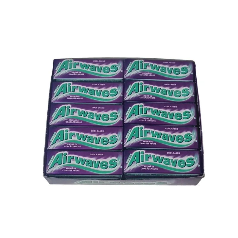 Airwaves Casis - Guma de Mestecat cu Gust Intens de Coacaze Negre, 30 pachete x 14g