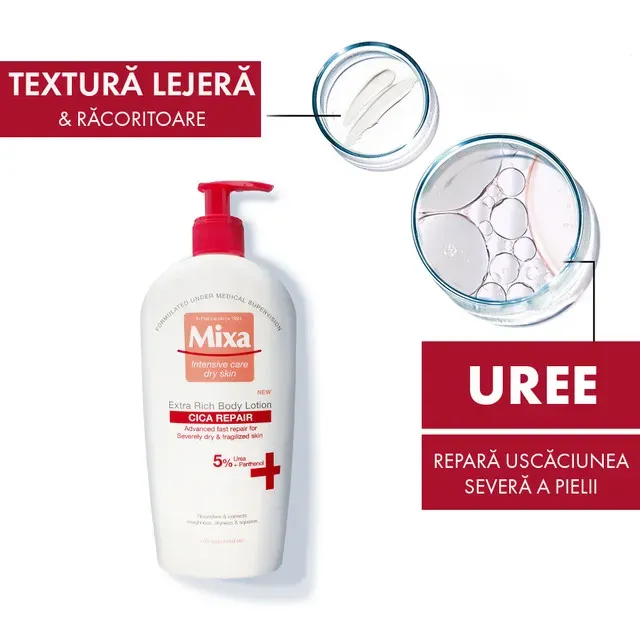 Lapte de corp reparator Mixa, 400 ml