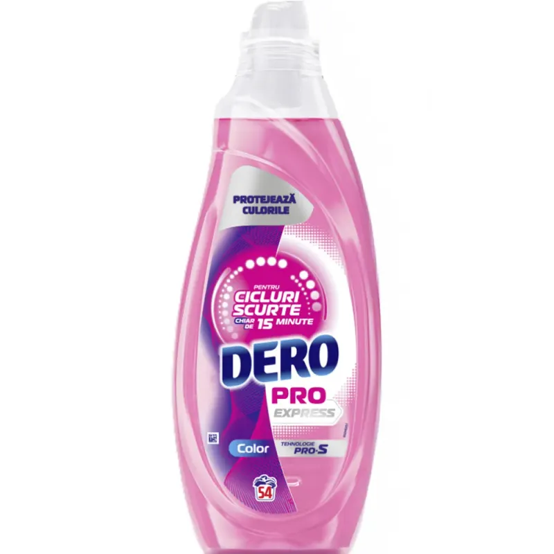 Detergent lichid pentru rufe Dero Pro Express Color, 54 spalari, 2.16 l