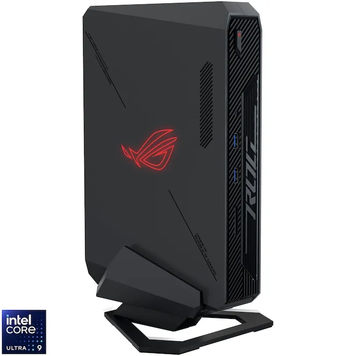 Mini PC Gaming Asus ROG NUC NUC14SRKU9189A2I cu procesor Intel® Core™ Ultra 9 185H pana la 5.10 GHz, 32GB DDR5, 1TB SSD, NVIDIA® GeForce RTX™ 4070, Windows 11 Home, Black