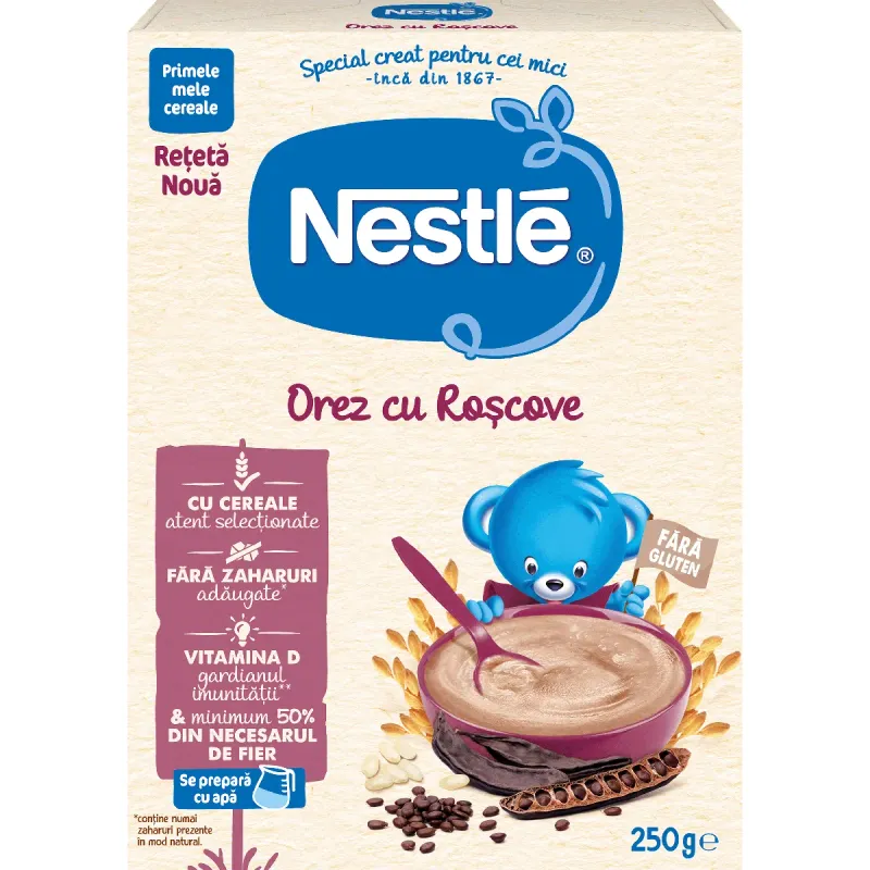 Cereale Nestle, orez cu roscove, de la 6 luni, 250 g