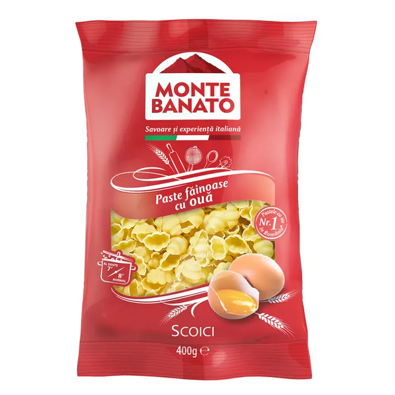 Paste fainoase cu ou Scoici Monte Banato, 400 g