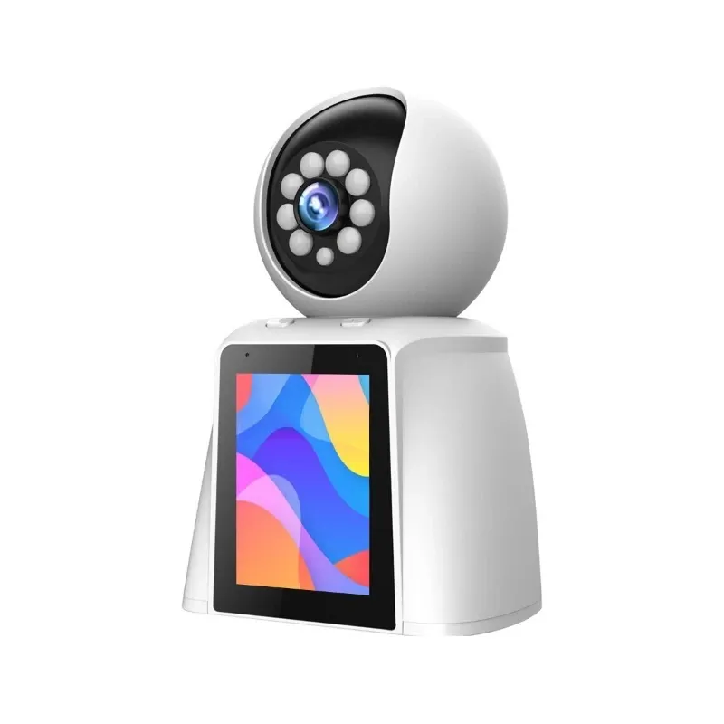 Camera Supraveghere, Pan/Tilt 360°, Viziune Nocturna, Detectare Miscare, Control Vocal, Alarma Sonora, Securitate Locuinta, Audio bidirectional, Apasare si vorbire, Full HD, Detectare miscare, Usor de utilizat, Alb,300w pixeli cu ecran de afisare