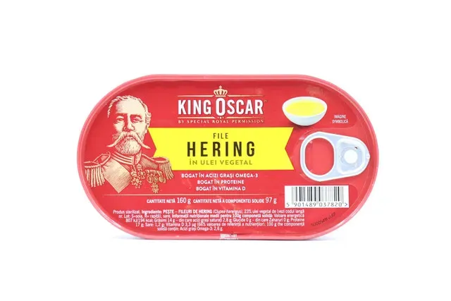 File de hering in ulei vegetal King Oscar, 160 g