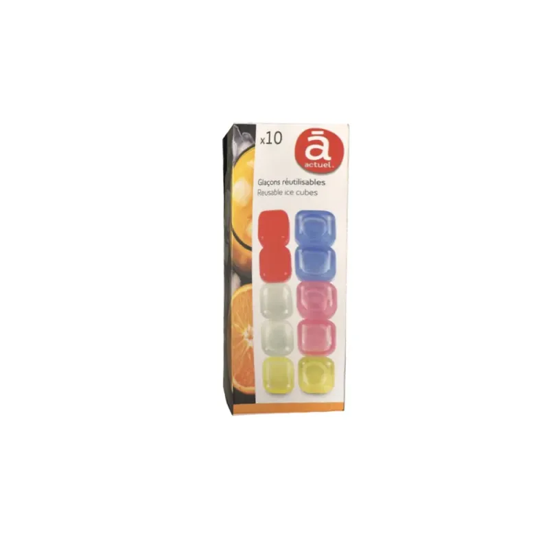 Set 10 cuburi de gheata Actuel, reutilizabile, multicolor