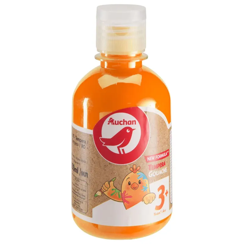Guase sticla Auchan 250 ml, culoarea portocaliu