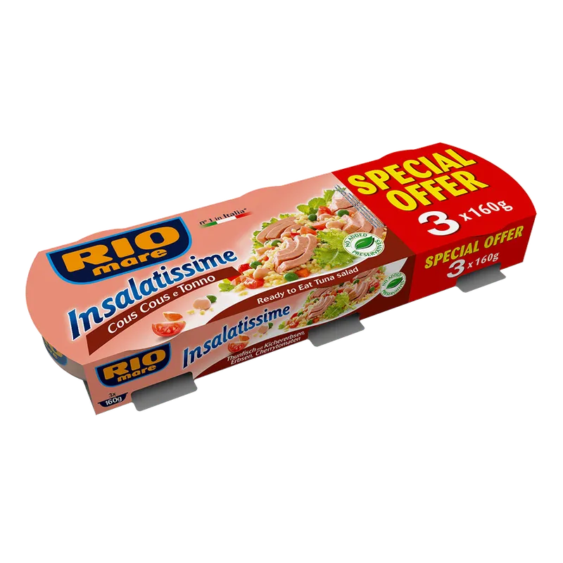 Pachet Rio Mare Insalatissime 3 conserve cu salata de ton si couscous