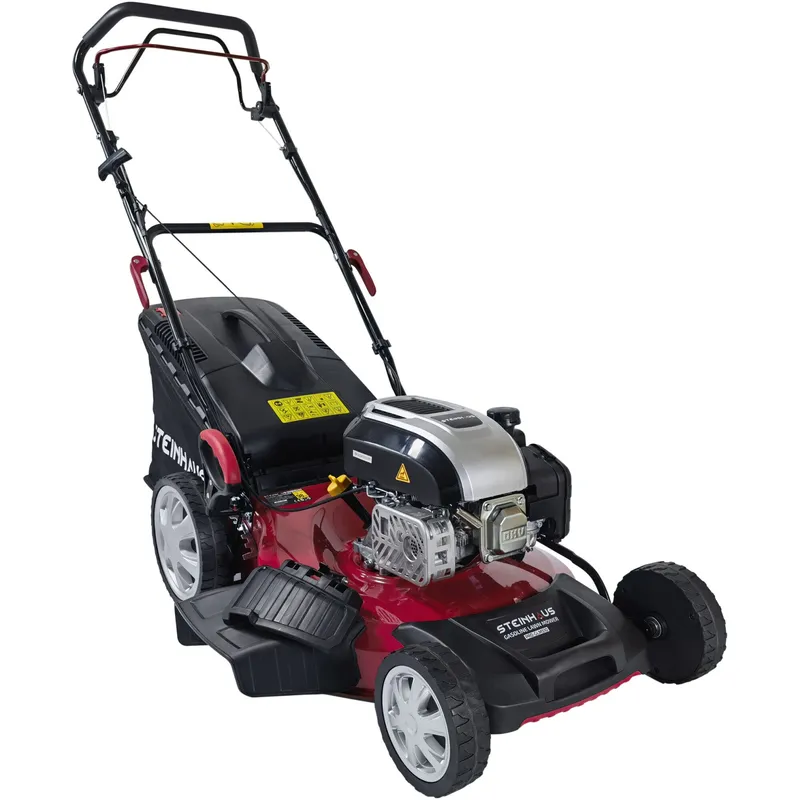 Masina de tuns gazon/iarba pe benzina, autopropulsata, Steinhaus PRO-GLM510, 171cc, 4.1CP, latime taiere 51 cm, 7 trepte de taiere, inaltime taiere 25-75 mm, sac colector 60 L, taiere/colectare/mulcire