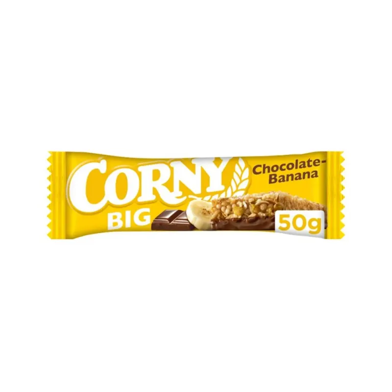 Baton de cereale cu ciocolata si banana Corny, 50 g
