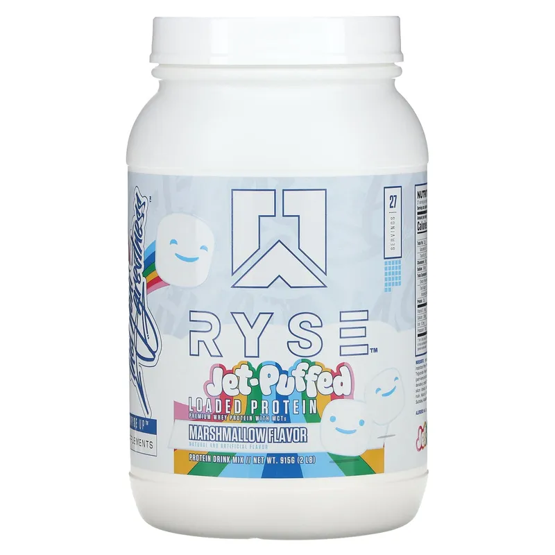 Proteine pudra, RYSE Loaded Jet-Puffed, marshmallow, 915 g, pentru masa musculara