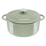 Oala Tefal Lov E2580405, cu capac, fonta, 25 cm, Verde