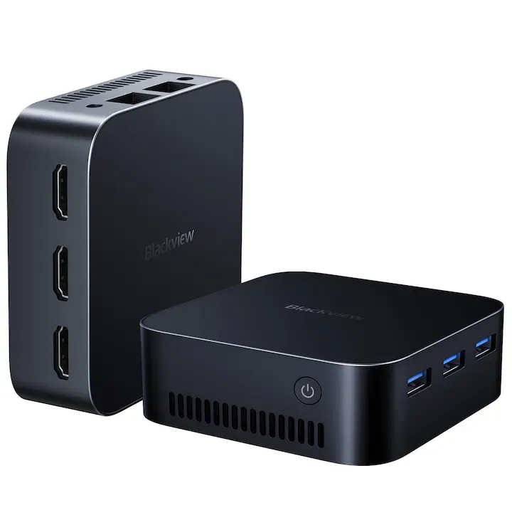 Mini PC Blackview MP80, Intel Twin Lake N97, Win11 pro, 4 cores4 threads, SODIMM DDR4 *1, Single channel, 16GB 12GB si 16GB / 3200MHz, 512GB, Gri