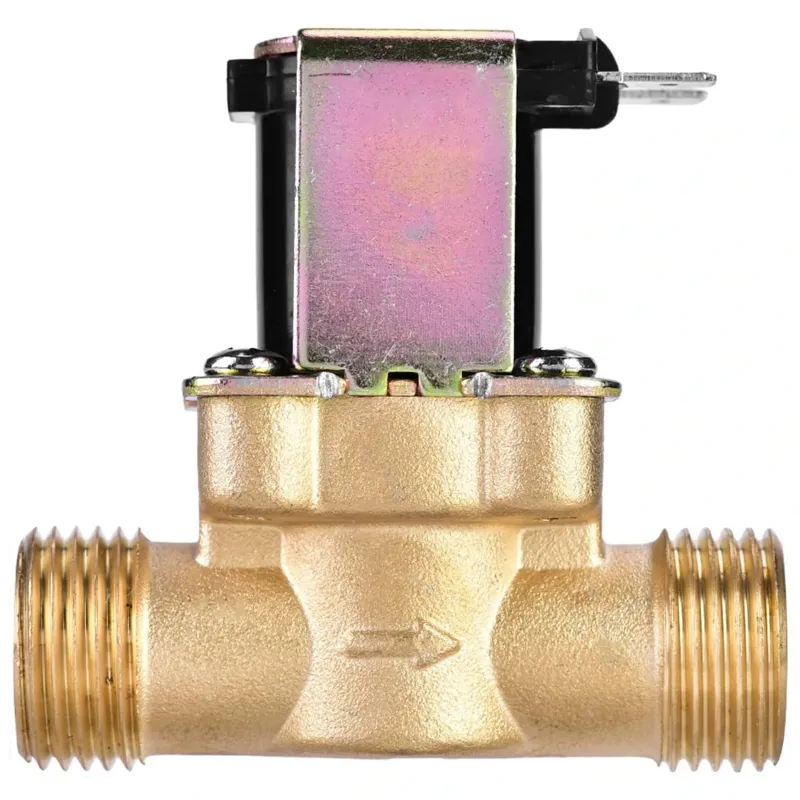 Electrovalva, Axroad Mall, G1/2, AC220V, Rezistenta la Temperatura Inalta, Usor de utilizat, Pentru programatoare stropire, Alama, 6x6.4cm, Auriu