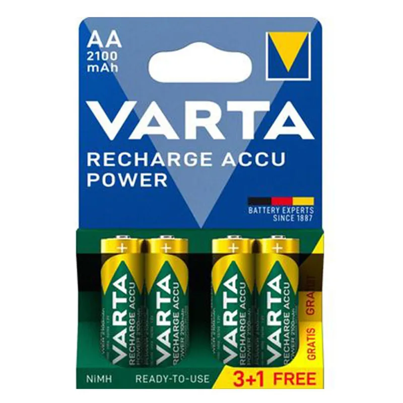 Acumulatori Varta AA 2100 mAh, Preincarcati, Ready2Use 3+1 gratis