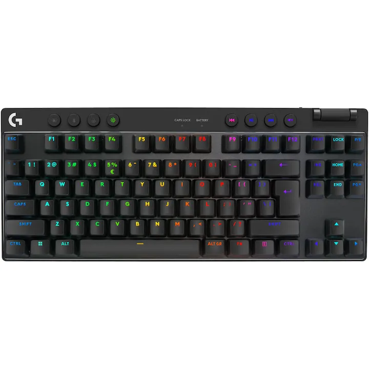 Tastatura Gaming Logitech G PRO X TKL Lightspeed, Negru