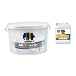 Vopsea lavabila, Caparol, interior, alb, 15 L + Grund acrilic Caparol Unigrund, interior / exterior, 4 L