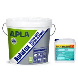 Vopsea superlavabila interior, AplaLux, alb, 15 L + amorsa 4 L