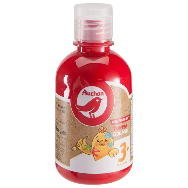 Guase sticla Auchan 250 ml, culoarea rosu