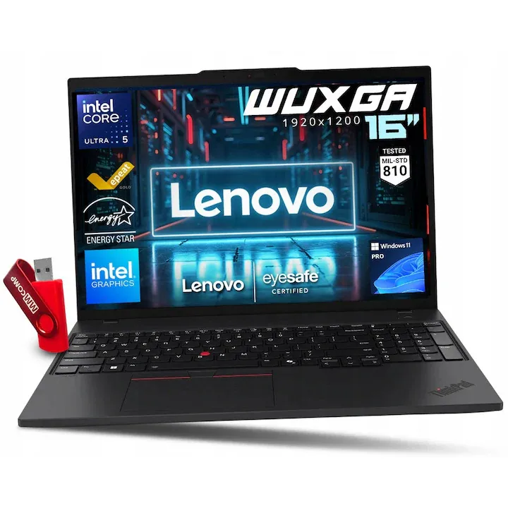 Lenovo ThinkPad T16 G3, Intel Core Ultra 5 135U, 32GB 1TB SSD, 16" WUXGA 1920*1200 IPS, 5600 MHz, Windows 11 Pro