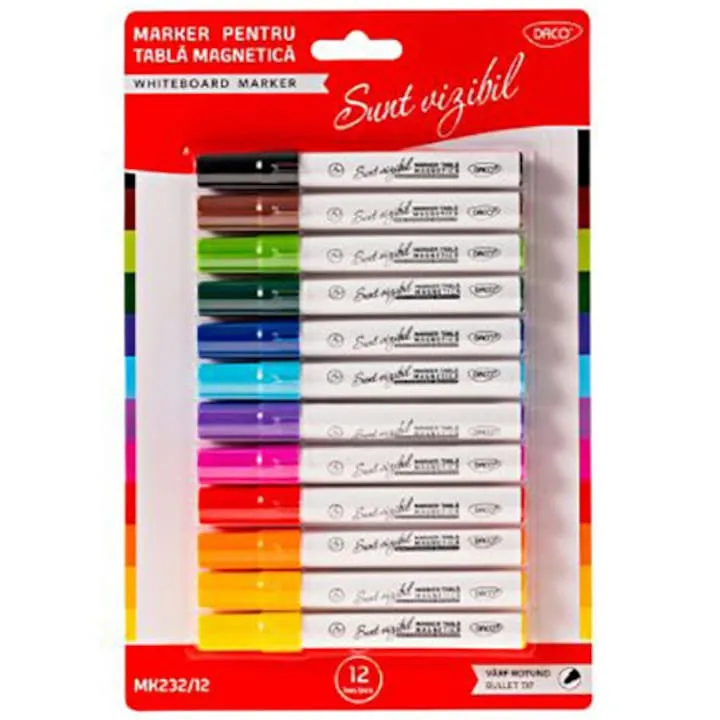Marker tabla magnetica set 12 DACO
