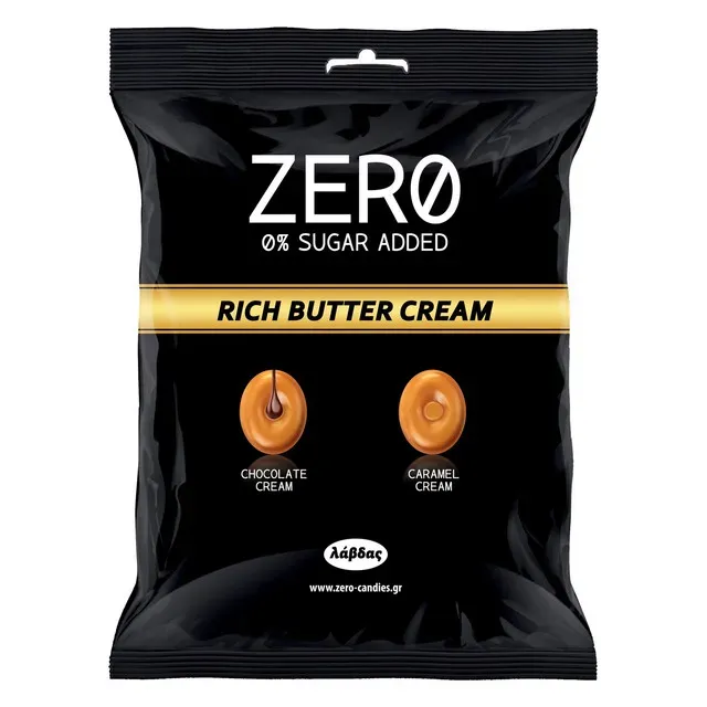 Bomboane fara zahar cu crema de ciocolata si caramel Zero, 80 g