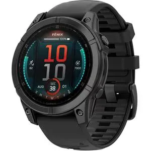 Smartwatch GARMIN Fenix E, 47mm, AMOLED, Glass, Otel inoxidabil, Wi-Fi, GPS, Android/iOS, Slate Gray Black