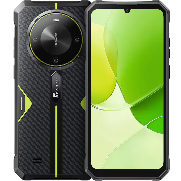 FOSSIBOT F105, 4G, Dual SIM, Octa-Core, 6.75-inch IPS, 4GB RAM, 64GB, Camera 20MP + 8MP, GPS, 10300mAh, IP68/IP69K, Android 14, Green