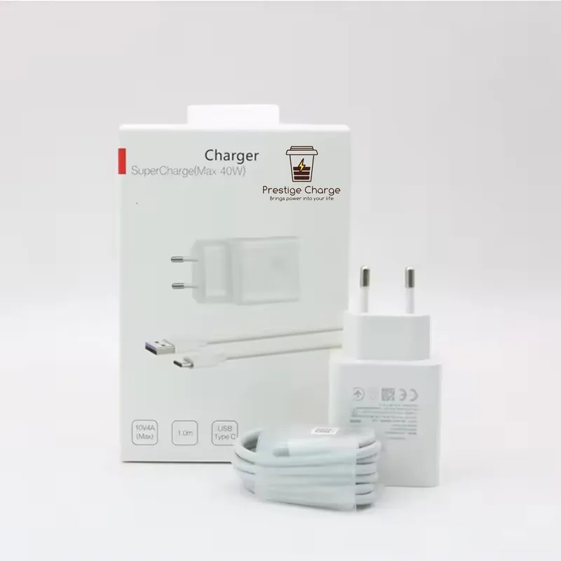 Incarcator SuperCharge 40W, PRESTIGE CHARGE®, pentru Huawei, Honor inclus cablu 5A, USB la USB-C, transfer date si incarcare SuperCharge 55W, 1m