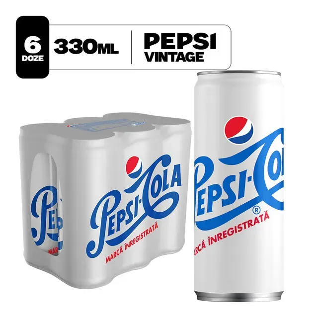 Bautura carbogazoasa Pepsi Cola Vintage, doza, 6 x 0.33 l