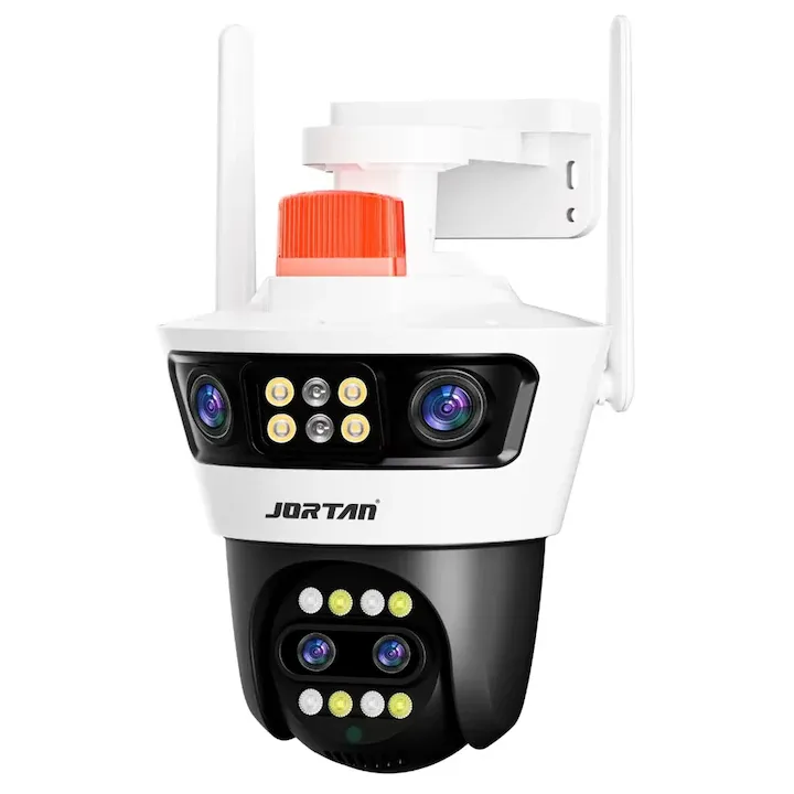 Camera de supraveghere WiFi Jortan dubla - 12MP, Full HD, exterior sau interior, senzor de miscare, vedere de noapte, microfon, difuzor, aplicatie Yoosee