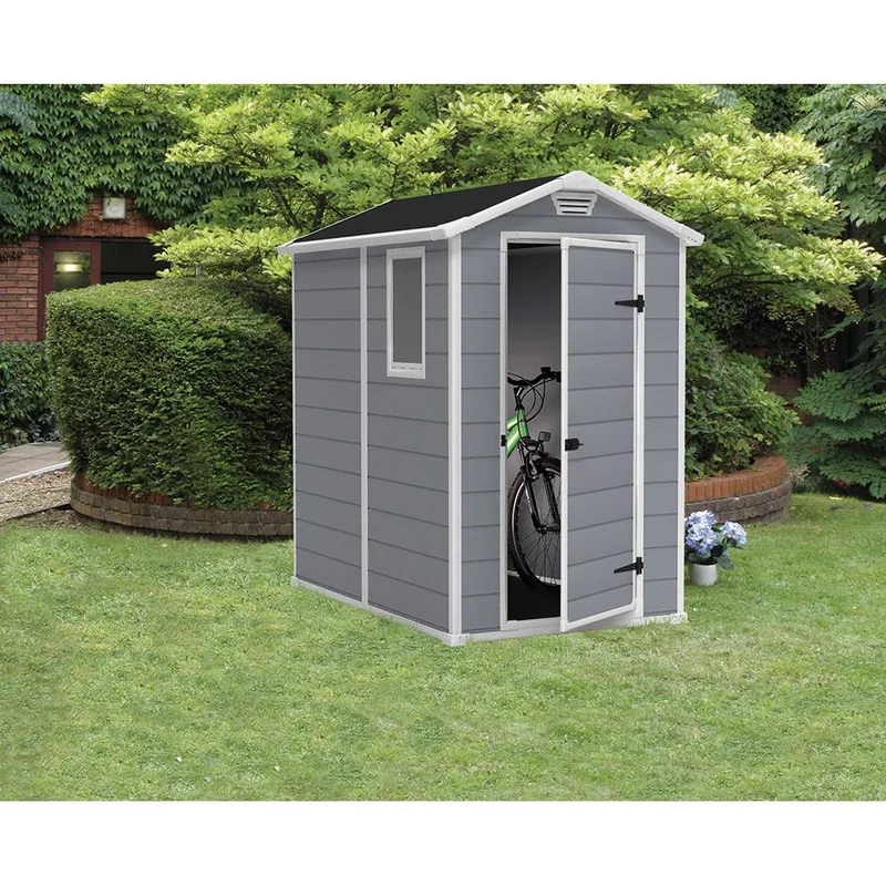 Casuta de gradina Keter Manor 4X3 230446, panou ventilatie incorporat, Gri.