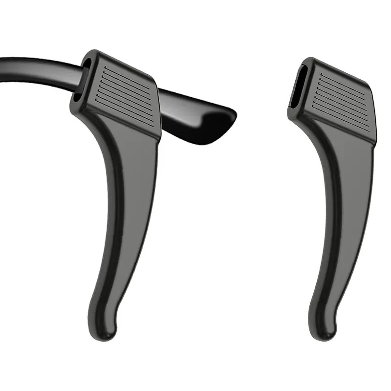 Set 2 terminale pentru ochelari din silicon, Protectie non-alunecare, General Store Negru