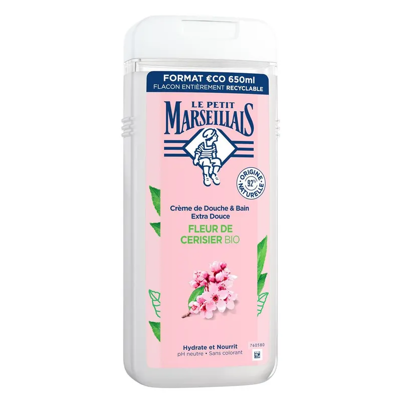Gel de dus Le Petit Marseillais, Flori de cires, 650 ml