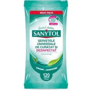 Servetele universale de curatat si dezinfectat Sanytol, 120 bucati