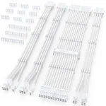Set Prelungire Cabluri Sursa ATX, OTTOOPPXIN®, 24Pin, 4+4Pin, 6+2Pin, 18AWG Cupru Pur, Alb, 300mm