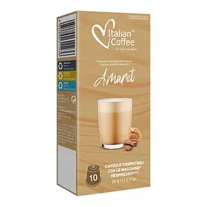 Capsule Cafea Amaretto Italian Coffee, 10 capsule, compatibile cu Nespresso
