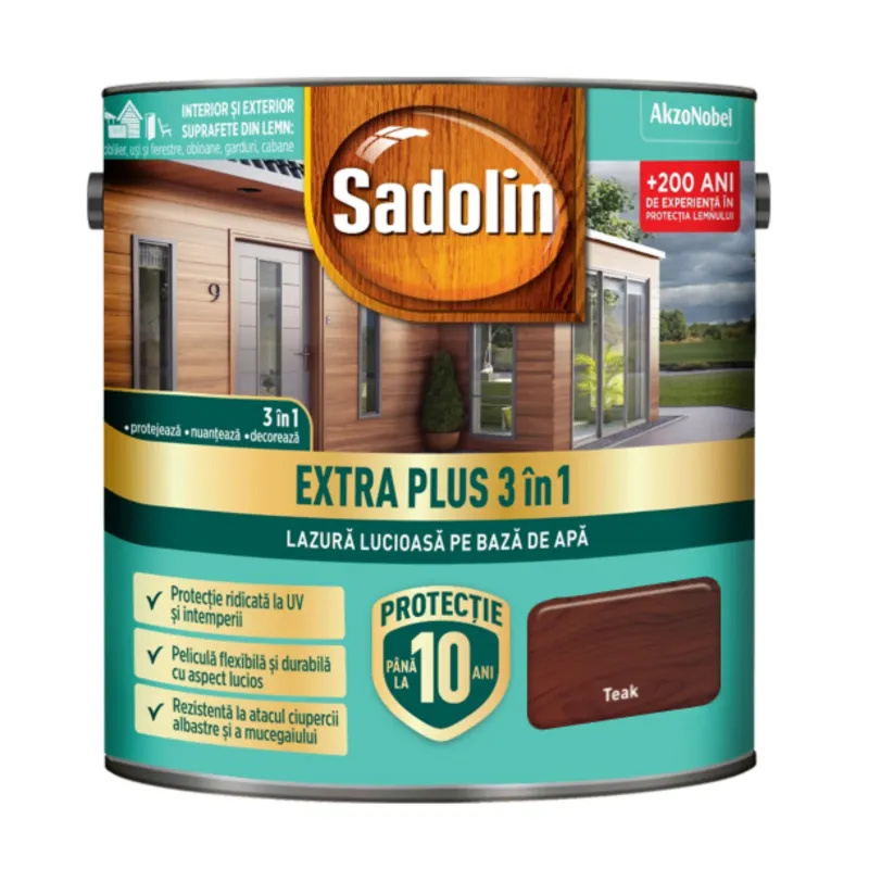 Lazura lucioasa pentru lemn, Sadolin Extra Plus 3 in 1