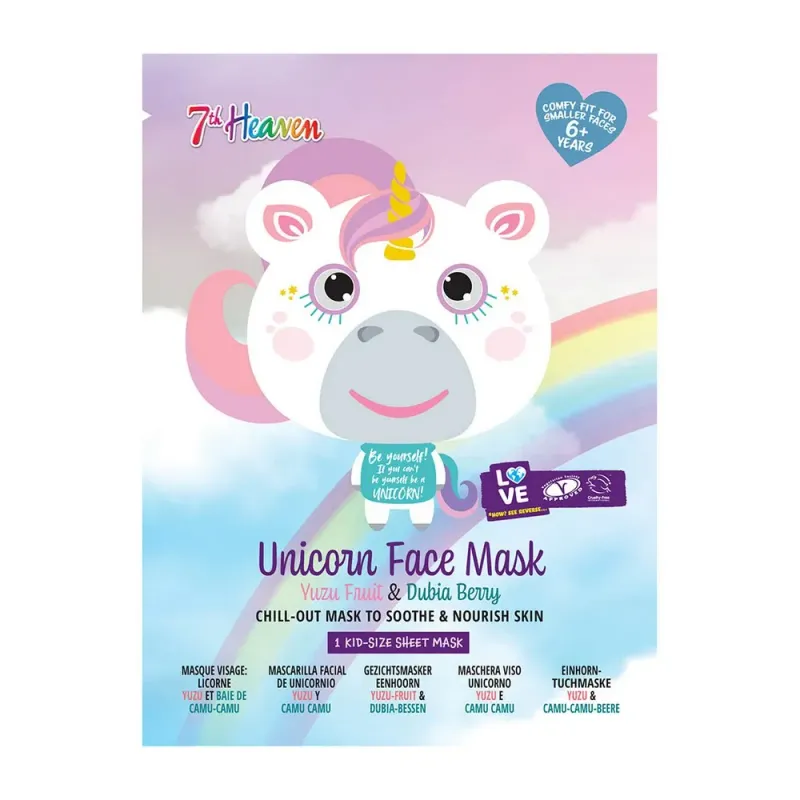 Masca hidratanta 7th Heaven, fructe de acai si rodie, model Unicorn