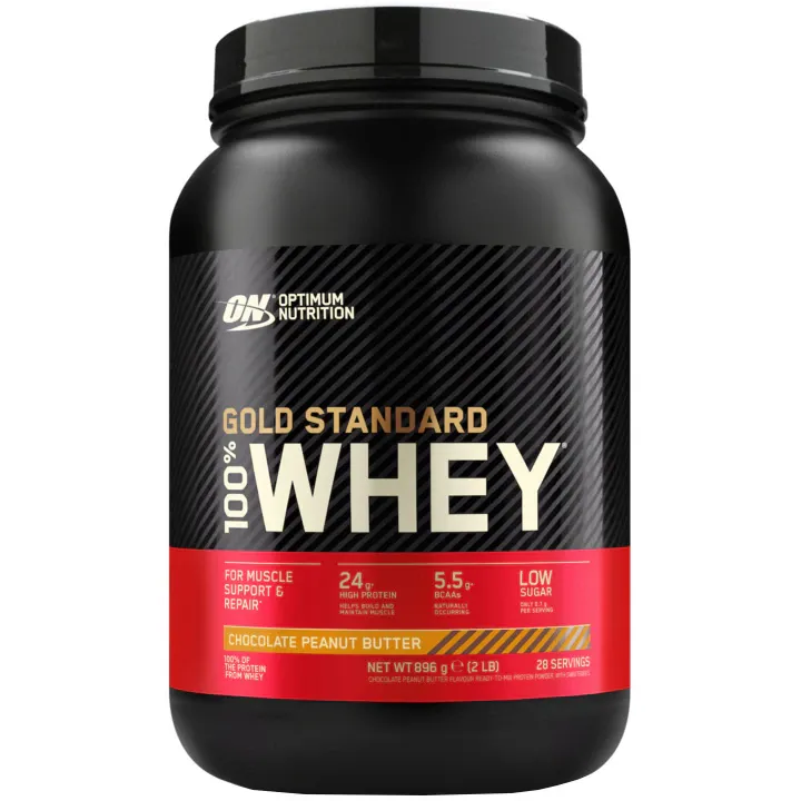 Proteine din zer, pudra proteica Optimum Nutrition, ON 100% Whey Gold Standard, aroma ciocolata alune de padure,768g
