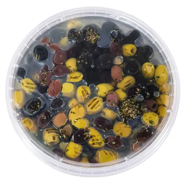 Mix masline in ulei condimentat Pepe Rosso, fara samburi, 1 kg